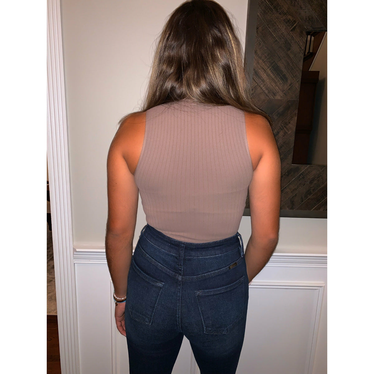 Ribbed Mock Sleeveless Top