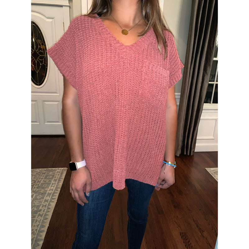 V-Neck High-Low Sweater
