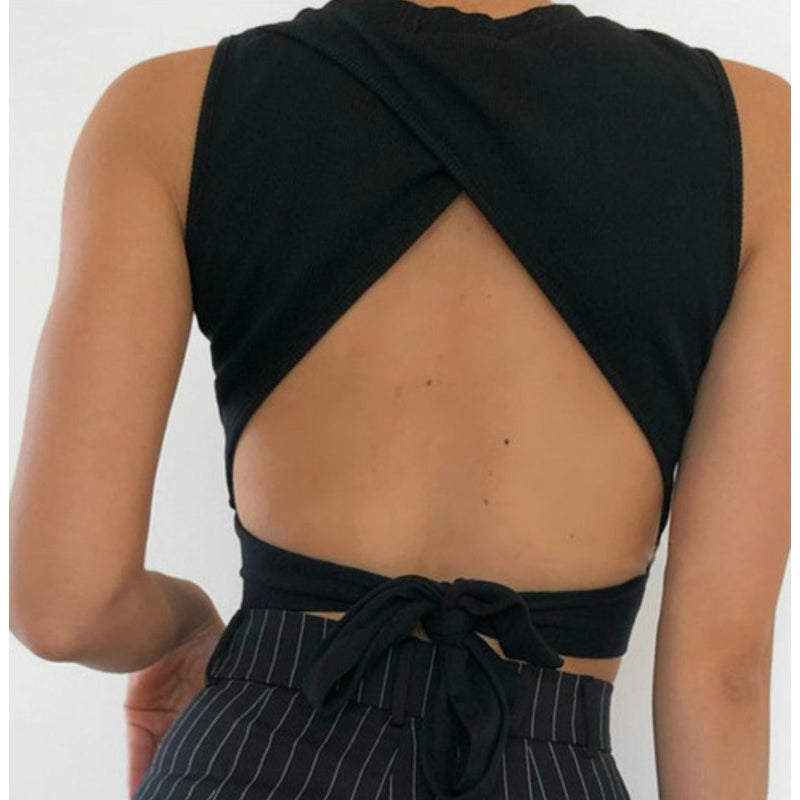 Cropped Open Back Top