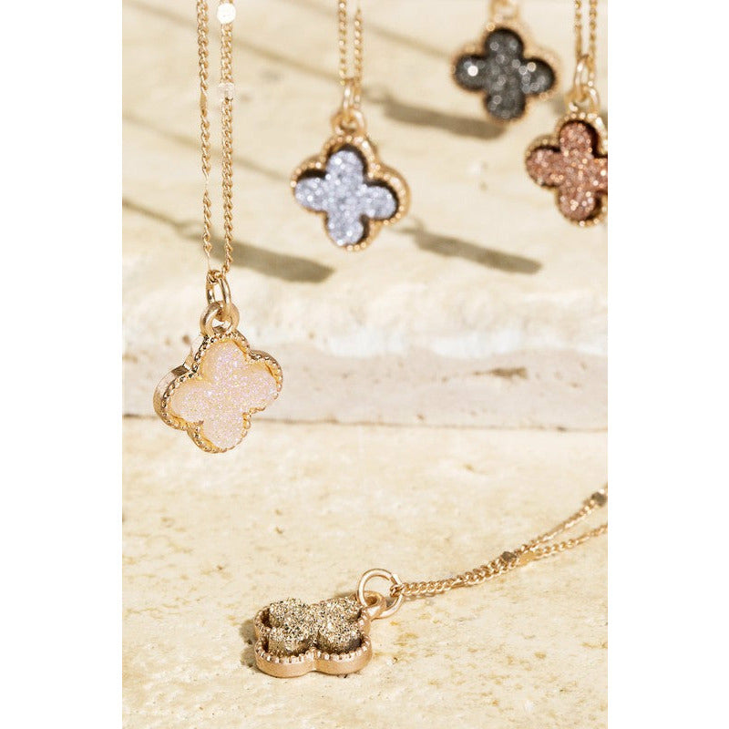 Clover Faux Druzy Necklace