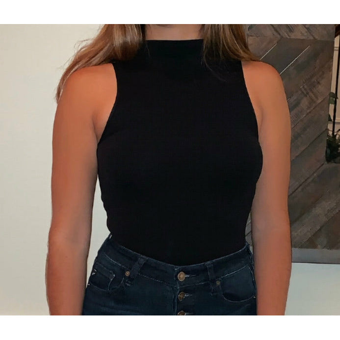 Ribbed Mock Sleeveless Top