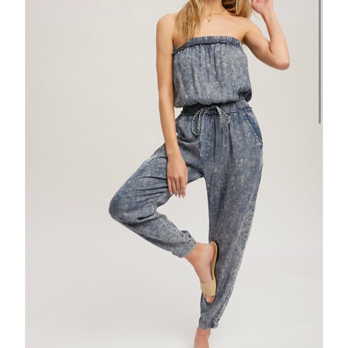 Acid Washed Tube Jumpsuit